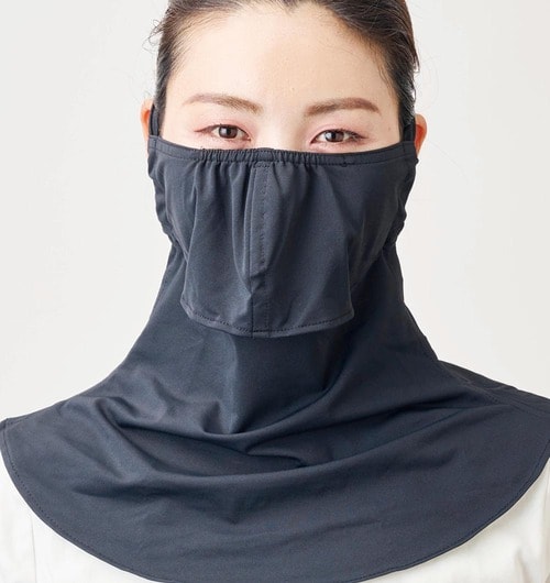 つけ心地：首まわりが長く安心感がある UVカットフェイスカバーおすすめ イメージ