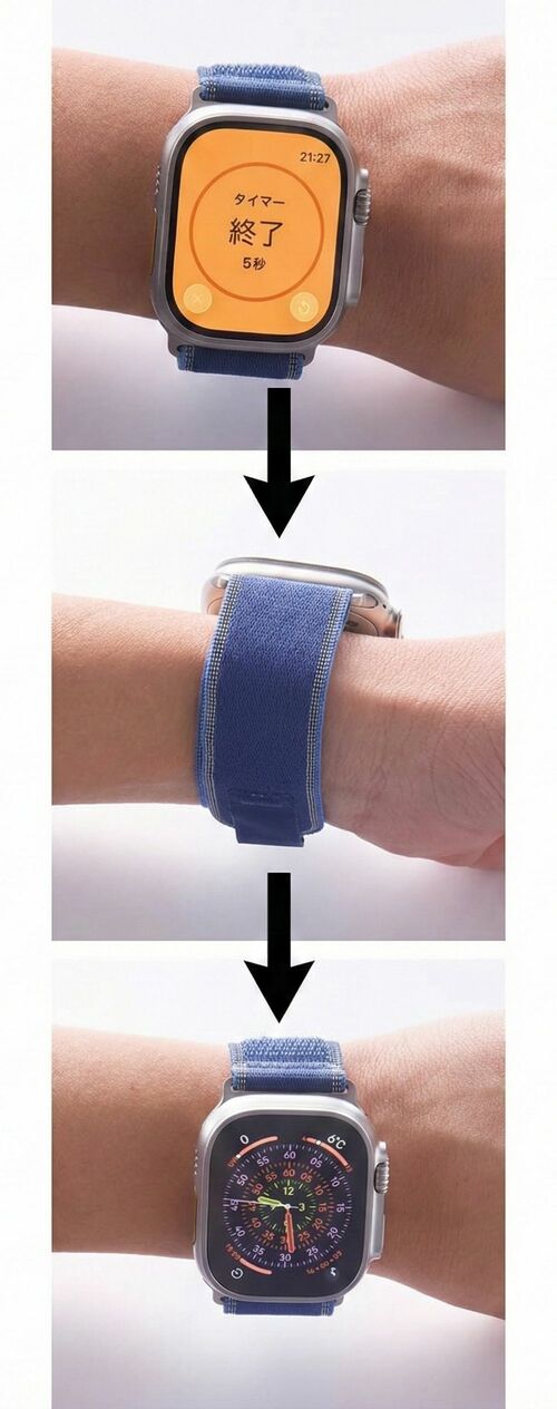 両手が塞がったままでも通知をキャンセル スマートウォッチおすすめ イメージ