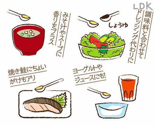 朝食のちょい足しが習慣化しやすくてオススメ えごま油おすすめ イメージ