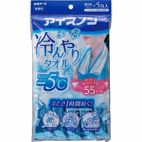 冷感タオルおすすめ 白元アース アイスノン 冷んやりタオル イメージ
