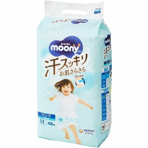 紙おむつ(パンツタイプ)おすすめ ユニ・チャーム ムーニーマン 汗スッキリ M イメージ