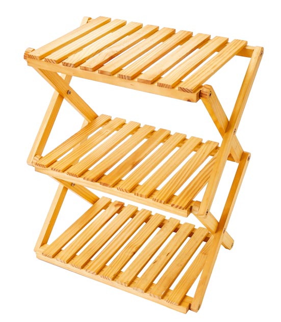 コーナンオリジナル:折り畳み式 木製ラック3段 LFX01-5814:収納ラック