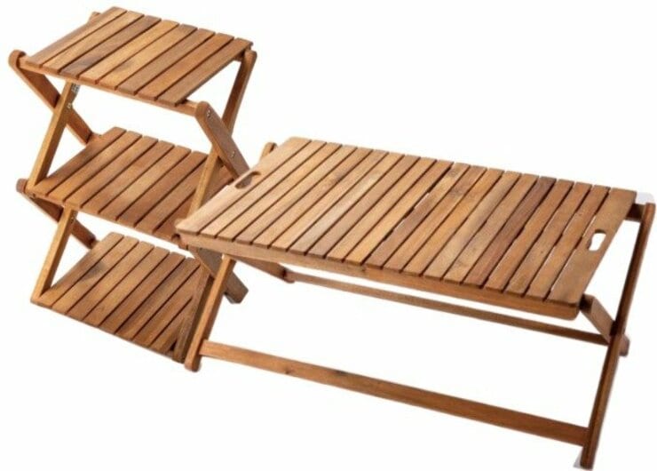 【ニトリ】室内外使える！ ローラック&折りたたみラックの風合いが素敵です｜『MONOQLO』が紹介