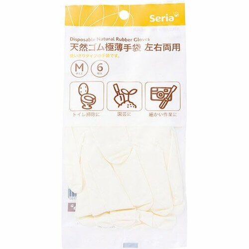 セリア:天然ゴム:極薄手袋 