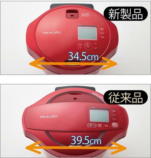 ヘルシオ「ホットクックKN-HW24G」サイズ比較