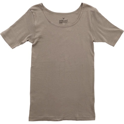 レディース用あったかインナーおすすめ 無印良品 あったか綿 半袖Tシャツ イメージ1