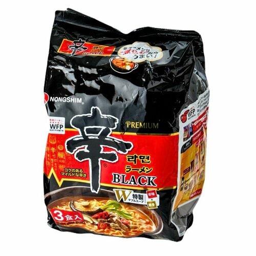 韓国インスタントラーメンおすすめ 農心ジャパン 辛ラーメン ブラック 袋麺 イメージ
