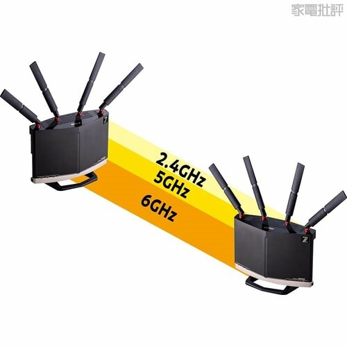 【通信】メッシュでも3つの周波数帯を同時に利用できる バッファロー「AirStation WXR18000BE10P」おすすめ イメージ