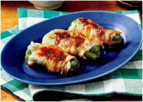 火も包丁も不要！ レンジだけ！まるごとピーマンの肉巻き イメージ