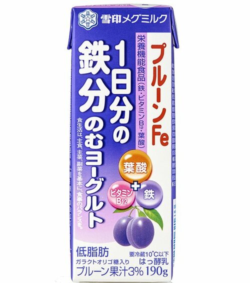 雪印メグミルク:プルーンFe:1日分の鉄分 のむヨーグルト