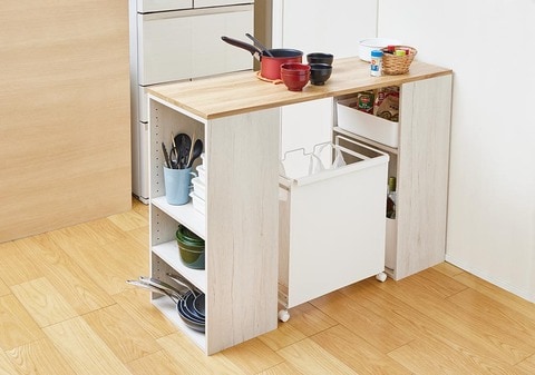 8000円以下】ニトリのカラボで調理台を作ってみた！収納の拡大に