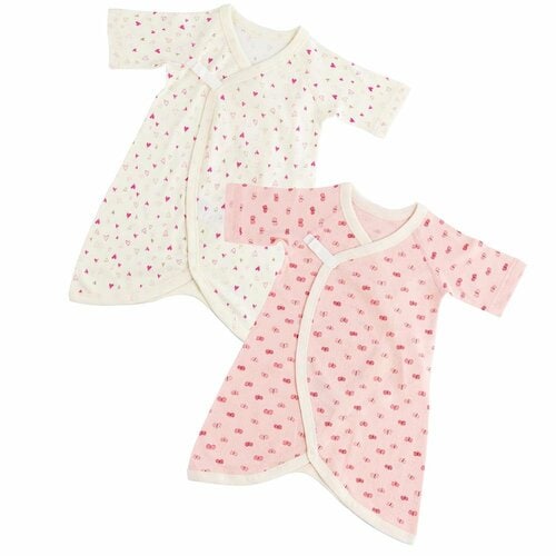 ベビー肌着おすすめ ベルメゾン スナップボタン留め ソフのびフライス コンビ肌着 2枚セット イメージ1