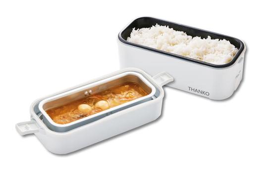 サンコー「お米もおかずもこれ一台！ 2段式超高速弁当箱炊飯器」2
