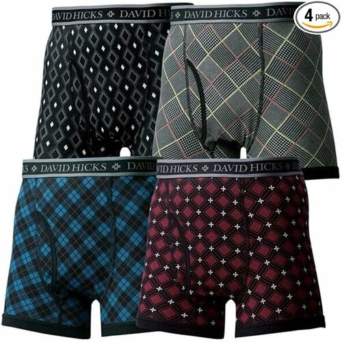男性向け尿漏れパンツ・吸水ショーツ・失禁パンツおすすめ ベルーナ デービッド ヒックス パッドのない吸水ボクサーパンツ【４枚組】 イメージ2