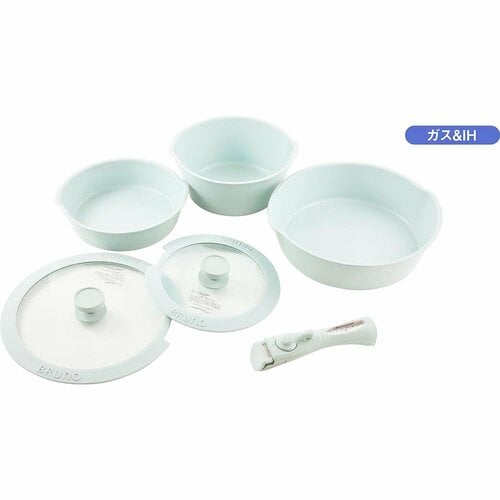 フライパンセットおすすめ ブルーノ フライパン6点セット ペールグリーン イメージ2