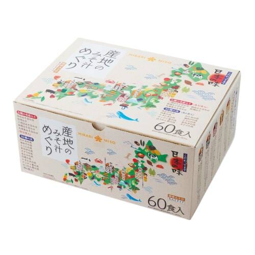 防災グッズおすすめ ひかり味噌 産地のみそ汁めぐり 60食 イメージ1