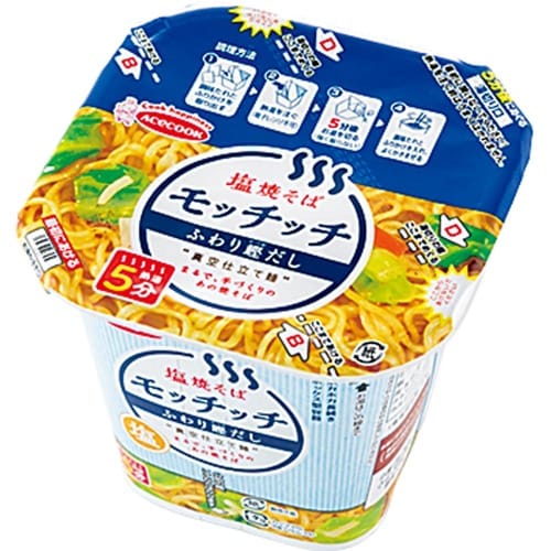 エースコック:塩焼そばモッチッチ ふわり鰹だし:インスタント食品
