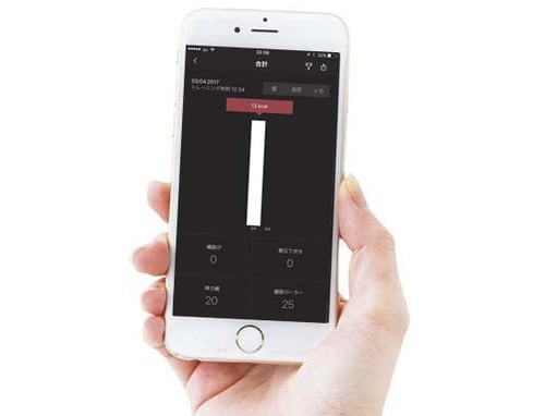 トレーニング内容は専用アプリに自動記録されるので管理が楽ちん イメージ