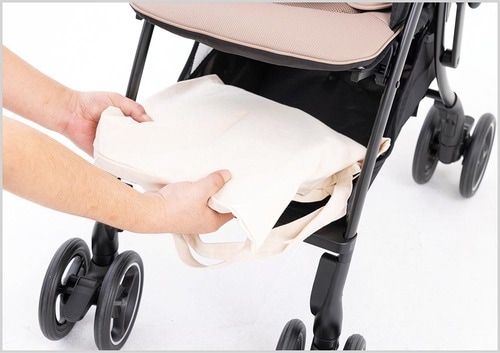 前面から荷物が入る大きめのバスケット A型ベビーカーおすすめ イメージ