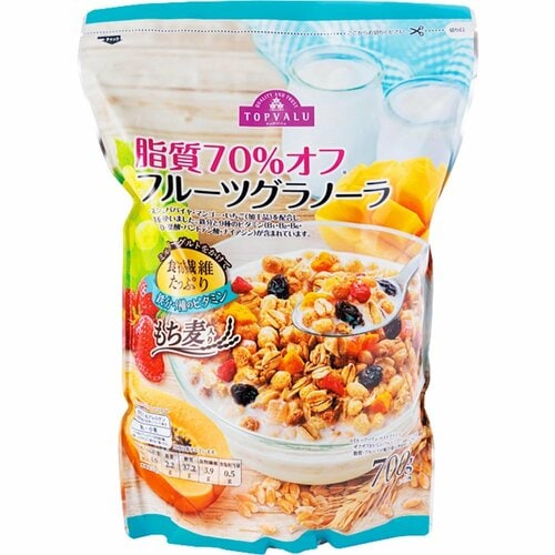 グラノーラおすすめ トップバリュ 脂質70%オフ フルーツグラノーラ イメージ1