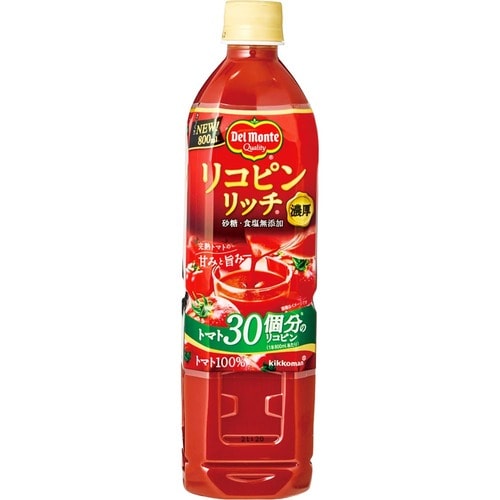 トマトジュースおすすめ キッコーマン デルモンテ リコピンリッチ 濃縮 トマト飲料 砂糖・食塩無添加 イメージ