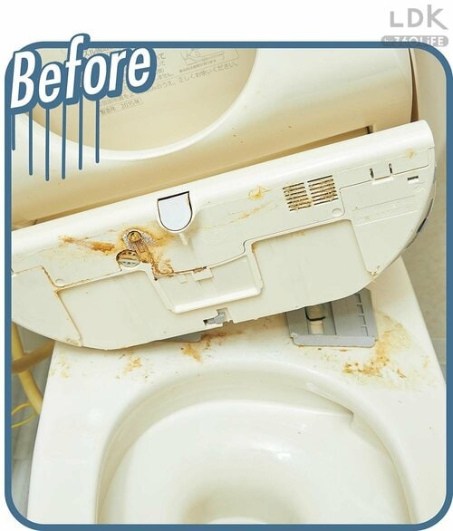 BEFORE：便座裏や便器上に尿ハネがびっしり イメージ