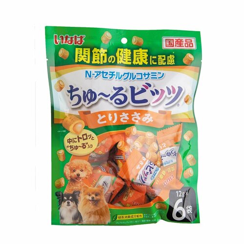 犬用おやつおすすめ いなばペットフード ちゅ〜るビッツ 関節の健康に配慮 とりささみ イメージ