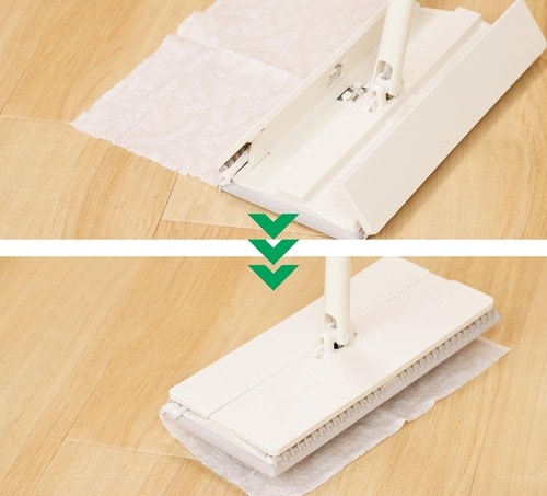 裏返しもシートに触らずできちゃいます！ フローリングワイパーおすすめ イメージ