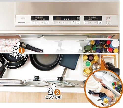 浮かせる収納で取りやすいキッチンに生まれ変わりましょう イメージ