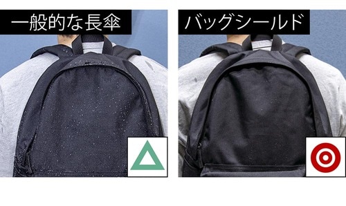 背中の水ハネをしっかり防げた イメージ