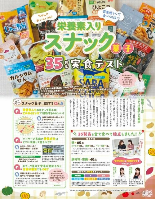 LDKが栄養素に注目してスナック菓子35製品を実食テスト 栄養補助スナックおすすめ イメージ