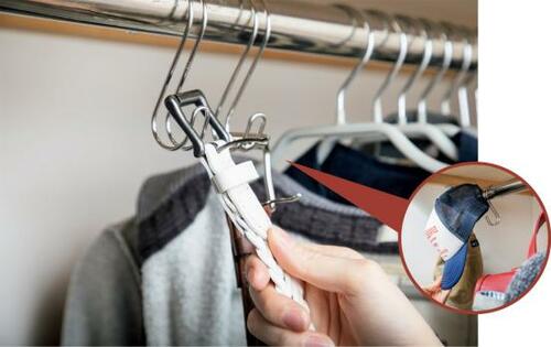 その3：ベルト・帽子の収納無印のS字フックにぶら下げるだけ イメージ