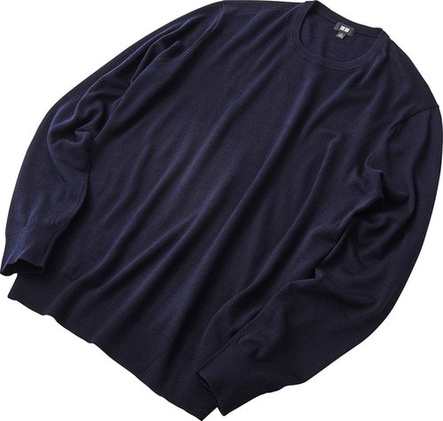 高級感すら演出する ユニクロ「エクストラファインメリノ クルーネックセーター」 イメージ