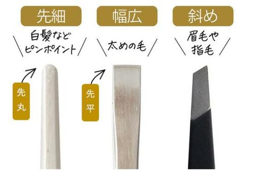 キホン1:眉毛や指毛を抜きやすいのは「先斜めタイプの刃先」