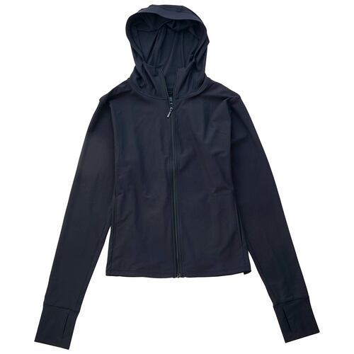 UVカットパーカーおすすめ ユニクロ ウルトラストレッチ エアリズムUVカット フルジップパーカー/09 BLACK イメージ1