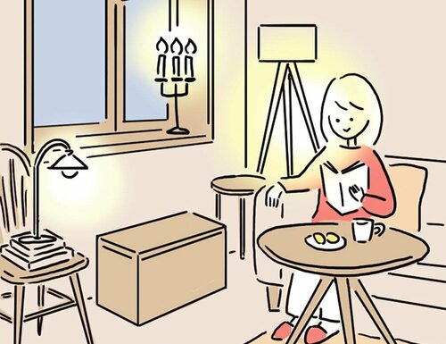 北欧っぽさのコツはオレンジに灯る間接照明 ダイソーのLEDキャンドルおすすめ イメージ