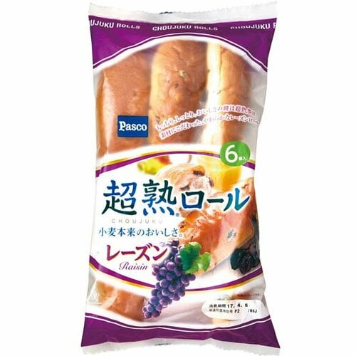 パスコ:超熟ロール  レーズン 6個入り:ロールパン