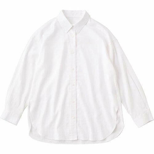 レディースリネンシャツおすすめ GU リネンブレンドオーバーサイズ シャツ（長袖） イメージ
