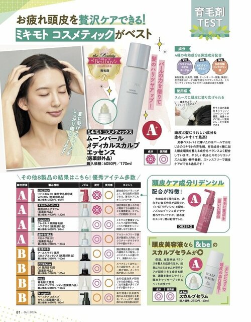 雑誌『LDK the Beauty』が医薬部外品の女性育毛剤をテスト 女性用育毛剤おすすめ イメージ