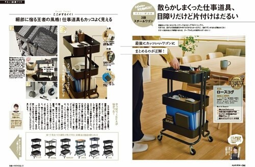 散らかった仕事道具をカッコよく片付ける収納アイテムは? キッチンワゴンおすすめ イメージ