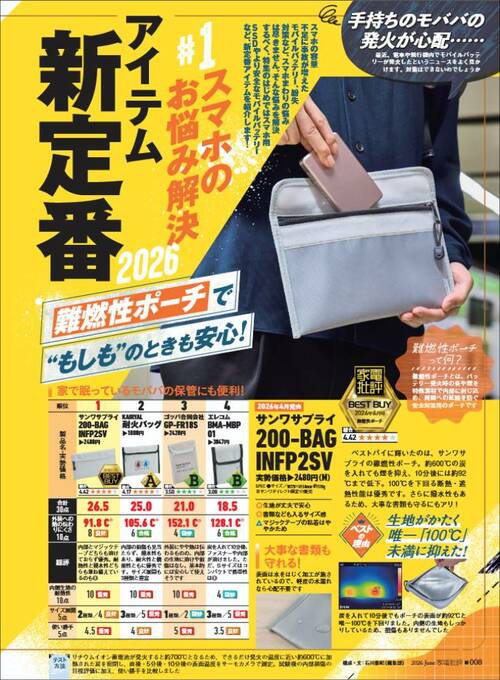 難燃性ポーチでモバイルバッテリーを持ち歩く 難燃性ポーチ おすすめおすすめ イメージ