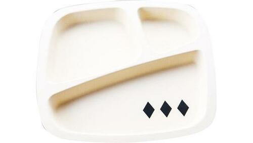 ダイソー:バンブーファイバー仕切りプレート（モノトーン）:食器