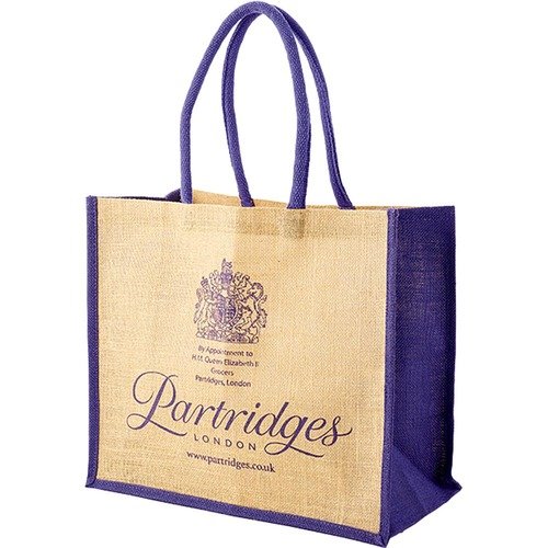 エコバッグおすすめ パートリッジ エンブレム柄 ジュート エコバッグ Lサイズ イメージ1