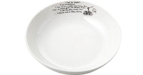 セリア:手書きレシピ:パスタ皿:100均:百均:100円