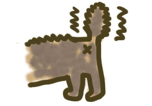 ⑧逆立てると「威嚇」 イメージ