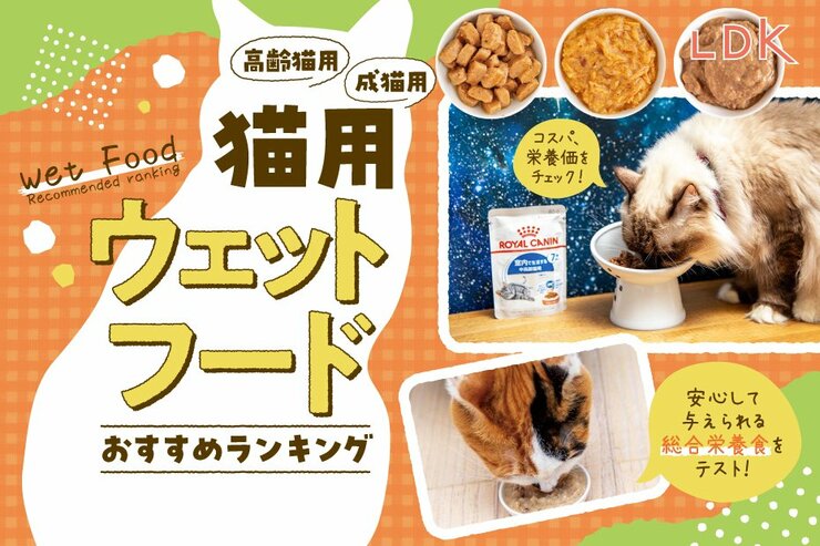 【LDK公式】猫用ウェットフードのおすすめランキング。ペット栄養管理士が市販の人気商品を徹底比較