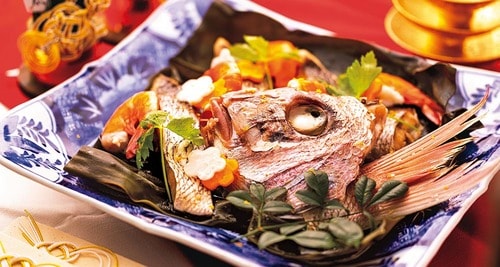【無水鍋レシピ2】鯛とえびの昆布蒸し 無水鍋・無水調理鍋おすすめ イメージ