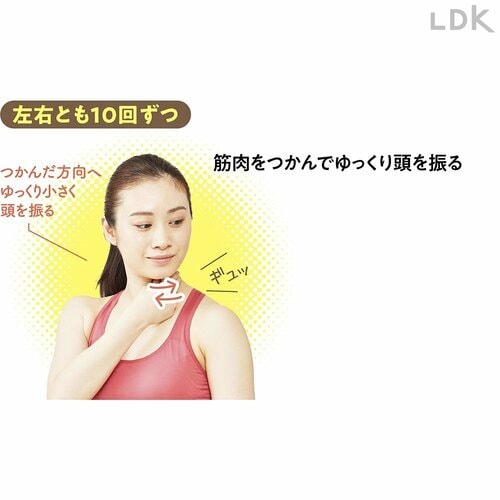 左右とも10回ずつ ネックストレッチピローおすすめ イメージ