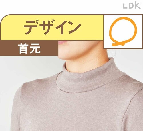 デザイン：首元 レディース用あったかタートルネックおすすめ イメージ