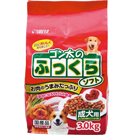 サンライズ モイスト:ゴン太のふっくらソフト 成犬用:ドッグフード